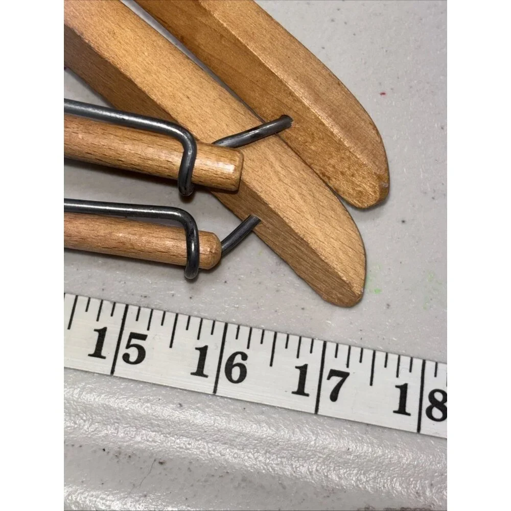 Batts Lt Brown Wooden Wishbone Suit Jacket Pants Hanger‎ Set Of 6